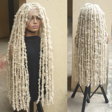 4oinches locs on frontal distressed  locs wig