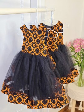 Robe Malaika en Tissu Africain | Robe en Wax Africain pour Fillette