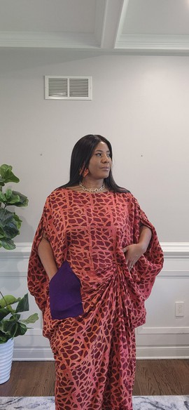 Kaftan Bubu africain en Adire, robe longue avec manches chauve-souris