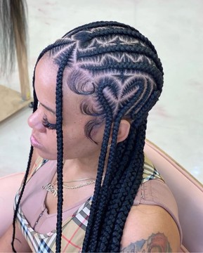 Stitch braid all back with design