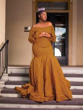 Ankara print sai dress