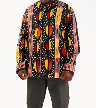 Men's African Print Ankara Tribal Print Multicolor Collared Button-up Shirt