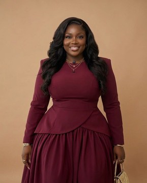 Robe midi péplum asymétrique bordeaux profond à manches longues