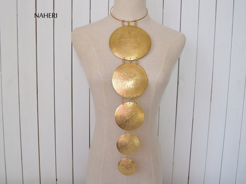African inspired jewelry brass metal necklace