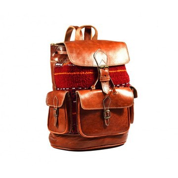 100% handmade high quality genuine leather backpack.