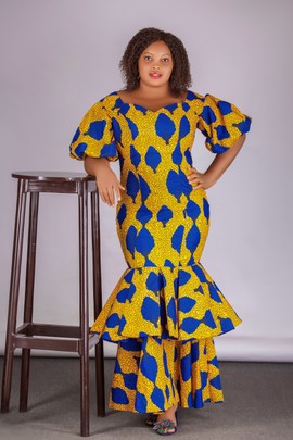 Preye African Print Maxi Dress