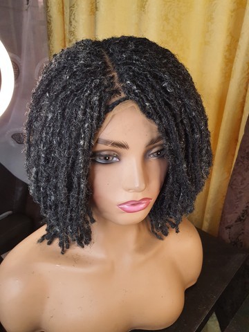 Salt and pepper full layered sisterlocs wig