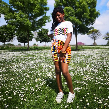Ensemble Tee-Shirt et Short Wax. Fait Main.