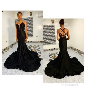 Black spegetty prom dress