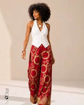 Pantalon taille haute en wax premium