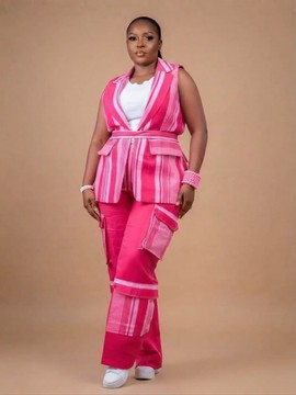 Ensemble asymétrique deux pièces à motifs
