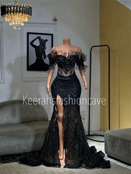 Black prom cape dress, prom gowns, engagement dress