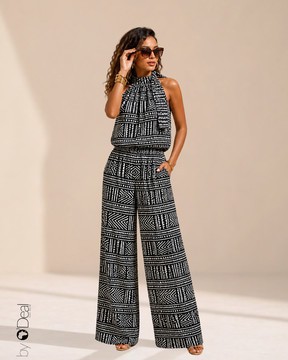 Magnifique Ensemble pantalon large et son halter top assorti