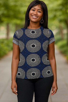 T-shirt africain pour femme en imprimé wax Ankara – La culture rencontre le style cool