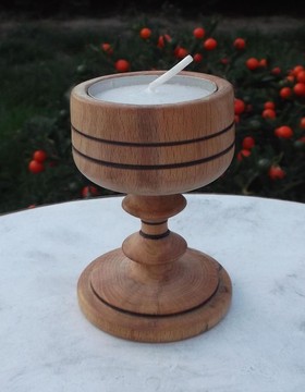 Unique wooden candle holder