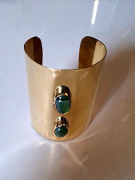 Manchette en laiton massif, bracelet de manchette en laiton africain, bracelet de déclaration
