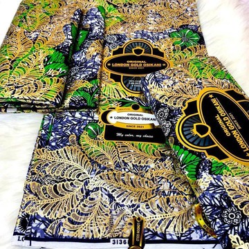 London Gold Osikani/  Embellished Super wax/ 6 yards