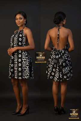 Black Halter-Neck Open-Back Dress