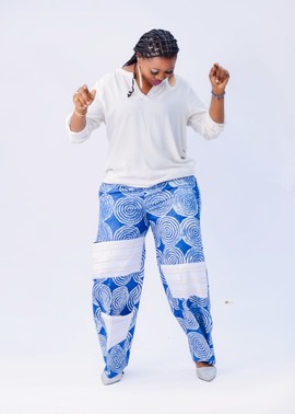 Adire Aso-Oke Wide Leg Pant |African Print Trousers |Adire Palazzo |Festival Pants |Gifts For Her