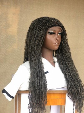 Salt and Pepper Dyeable locks, 100% human hair, Natural hair,  Afro Kimky Human hair locs