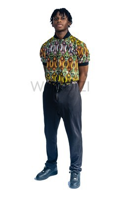 Ankara and Jersey Jumpsuit, African Print Mens Overall, Mens Jumpsuit, Mens Onesie, Gift For Him