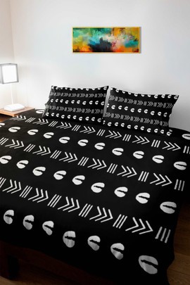 Cowrie Black and White Africa Bedding Set Duvet Pillow Cases (MORE SIZES AVAILABLE)