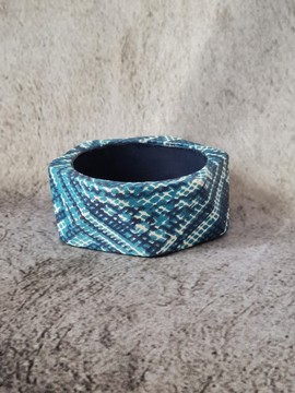 OSHUN NDOP TURQUOISE bracelet in WAX fabric-loincloths