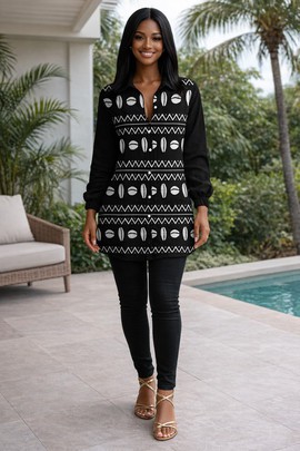 The Nala Statement Shirt Dress (Cowrie Print) – Soft power, bold presence