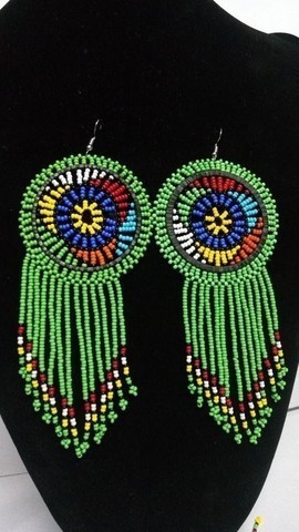 African Beaded Tassel earrings, Fringe earrings, Elegant earrings, Colorful earrings, Boho earrings