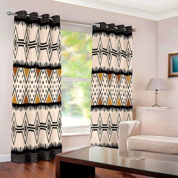Tribal African Print Blackout Curtains Grommet Style (Two-Piece)(LARGER SIZES AVAILABLE)