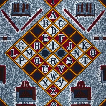 Tissu wax africain Ankara fabric imprimée wax motif:  ABCD