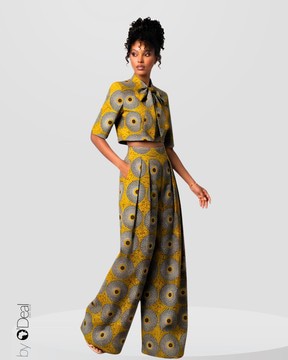 Magnifique Ensemble pantalon large et son top chemisier