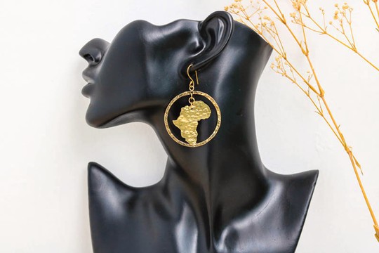 Africa brass earrings, Motherland earrings, Dangle earrings, Drop Earrings, Christmas Gift