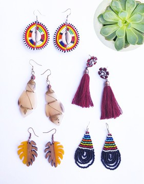 Kike Masai Earrings Set | Cowrie shell earrings