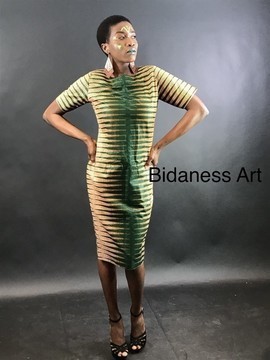 Trendy dress while waxy