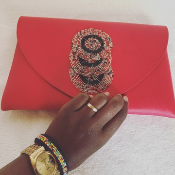 Pochette en cuir / pochette en perles / sac à dîner / pochette / pochette / cadeau pour elle / cadeau pour maman