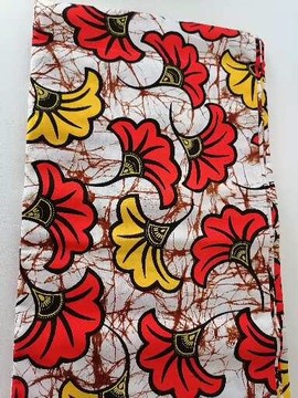 Wax Bogolan fabrics 45 cm "wedding flowers"