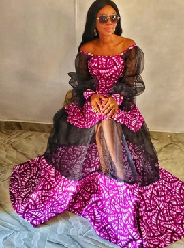 African Queen Off-Shoulder Maxi Dress/Elegant Long Dress/Plus Size/ Weddings/Special occasions