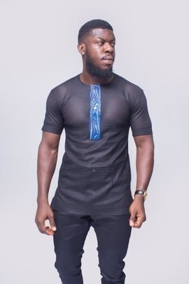 Ankara and Net Tshirt,  Ankara Tshirt, Tshirt, Mens Tshirt, Mens Clothing