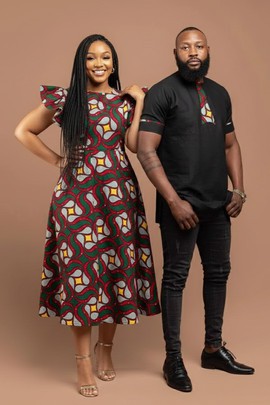 Tenues vibrantes pour couples / tenues africaines pour couples/ tenues pour rendez-vous/ tissus Ankara pour couples