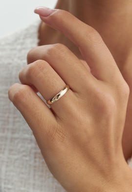 14k Yellow Gold Wedding Ring (3 mm) Plain Polished Ring