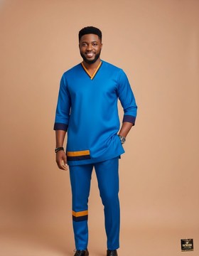 Blue senator kaftan two pieces