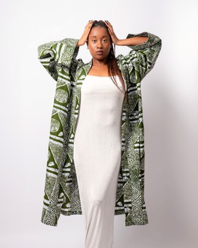 Kimono en wax « Nice Vert »