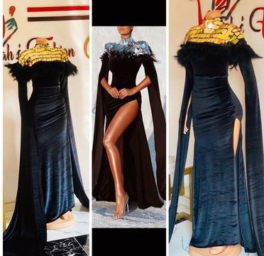 Long velvet evening dress, wedding dresses, prom gowns