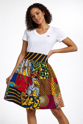 Jupe courte patchwork