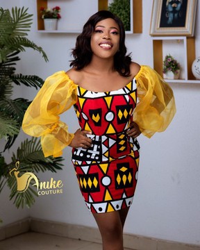 Ankara print midi dress, African womens clothing, African midi dress