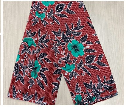 6 YARDS SILK FABRIC PRINTED HIBISCUS FLOWER