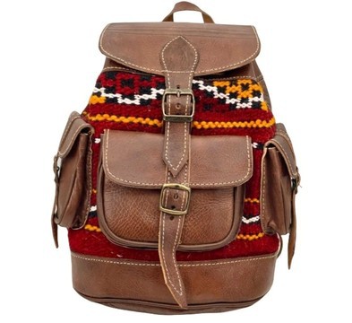 100% handmade high quality genuine leather backpack.