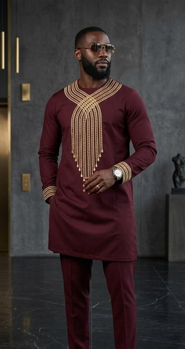 Caftan brodé pour homme