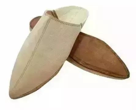 Slippers in original white leather handmade for men